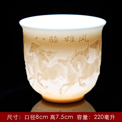Teáskészlet birka zsíros jade teáscsésze Kung Fu teáscsésze Szív Szútra mester csésze fehér porcelán kerámia csésze egy csésze teástál ajándék csésze