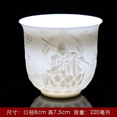 Teáskészlet birka zsíros jade teáscsésze Kung Fu teáscsésze Szív Szútra mester csésze fehér porcelán kerámia csésze egy csésze teástál ajándék csésze
