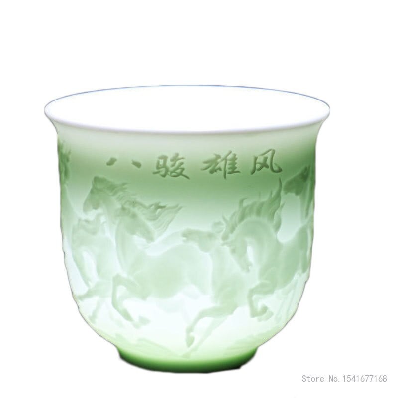 Teáskészlet birka zsíros jade teáscsésze Kung Fu teáscsésze Szív Szútra mester csésze fehér porcelán kerámia csésze egy csésze teástál ajándék csésze