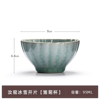 Kínai kézzel készített jégrepedt teáscsésze kerámia mesterpohár háztartási ru kemence porcelán teáscsésze fagyvirág személyes teástál teásedény