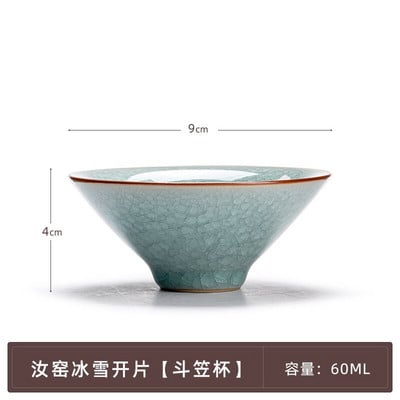 Kínai kézzel készített jégrepedt teáscsésze kerámia mesterpohár háztartási ru kemence porcelán teáscsésze fagyvirág személyes teástál teásedény