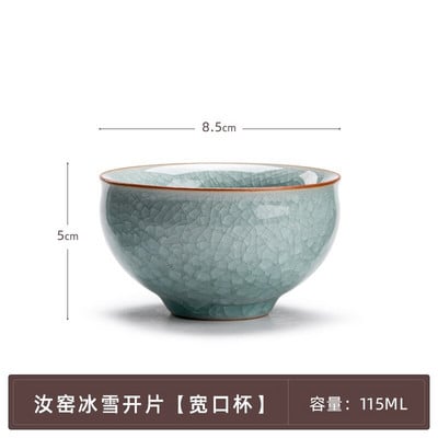 Kínai kézzel készített jégrepedt teáscsésze kerámia mesterpohár háztartási ru kemence porcelán teáscsésze fagyvirág személyes teástál teásedény