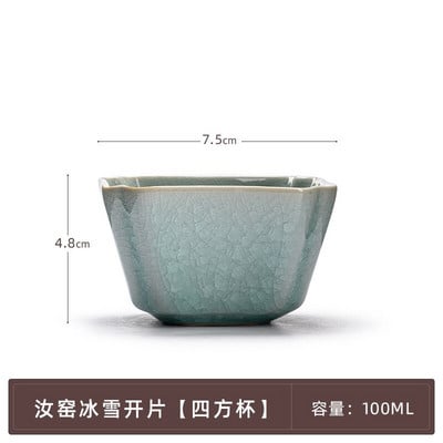 Kínai kézzel készített jégrepedt teáscsésze kerámia mesterpohár háztartási ru kemence porcelán teáscsésze fagyvirág személyes teástál teásedény