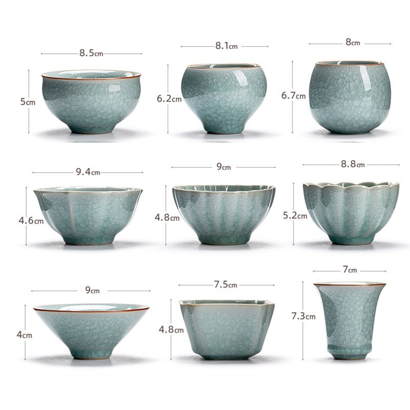 Kínai kézzel készített jégrepedt teáscsésze kerámia mesterpohár háztartási ru kemence porcelán teáscsésze fagyvirág személyes teástál teásedény