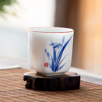 2 бр. Ръчно рисувана домакинска керамична чаша за чай, лична специална бяла порцеланова чаша за чай, малка купа за чай в китайски стил