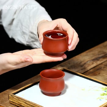 2бр. Boutique Zisha Dahongpao Teacup Преносима купа за чай Master Cup Ръчно изработени чаши за чай от лилава глина Аксесоари за китайски сервиз за чай