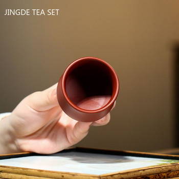 2бр. Boutique Zisha Dahongpao Teacup Преносима купа за чай Master Cup Ръчно изработени чаши за чай от лилава глина Аксесоари за китайски сервиз за чай