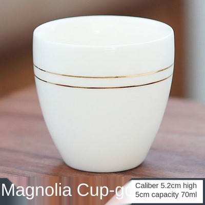 Birka zsíros jáde fehér porcelán teáscsésze Kínai kung fu teáskészlet Kerámia mesterpohár körvonala arany háztartási teáscsésze vizes csésze