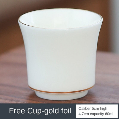 Birka zsíros jáde fehér porcelán teáscsésze Kínai kung fu teáskészlet Kerámia mesterpohár körvonala arany háztartási teáscsésze vizes csésze