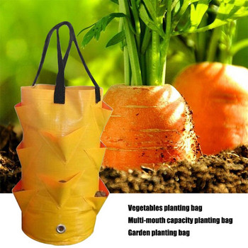 Торба за градинско засаждане Чанта за отглеждане на ягоди 3L Вертикална торба за цветя и билки с няколко устата, торба за сеене на домати