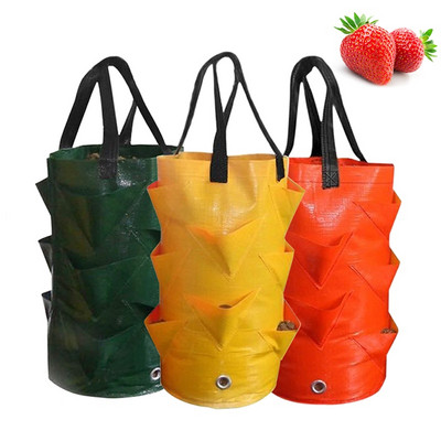 Торба за градинско засаждане Чанта за отглеждане на ягоди 3L Вертикална торба за цветя и билки с няколко устата, торба за сеене на домати