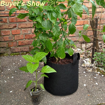 5Pcs 3/4/5/7 Gallon Grow Bags Филц Grow Bag Gardening Fabric Grow Pot Саксия за отглеждане на зеленчуци Градински саксии за засаждане на цветя