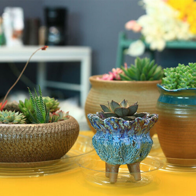 10 vnt. sodo augalų lėkštė Lašėjimo padėklas apvalus gėlių vazono pagrindas plastikinis skaidrus užkandžių konteineris stalinis šiukšlių saugykla 6/8/10 colių