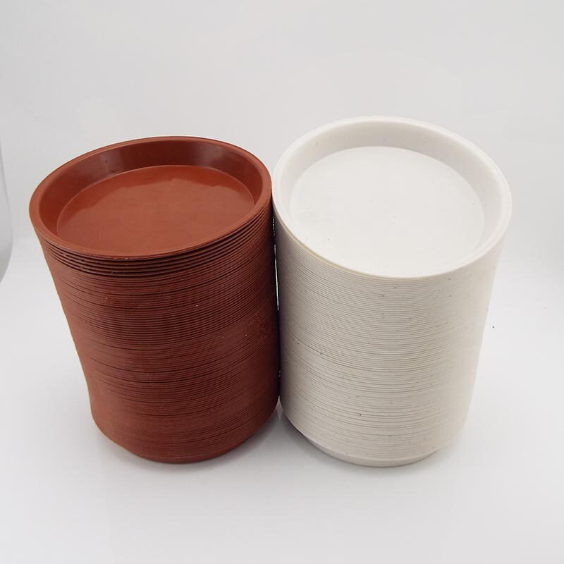 50 vnt Plastikiniai sodo gėlių vazonų padėklai apvalūs Augalų lėkštės Vandens padėklas Pagrindo stovas sodo priežiūrai viduje Namų sodo reikmenys lauke