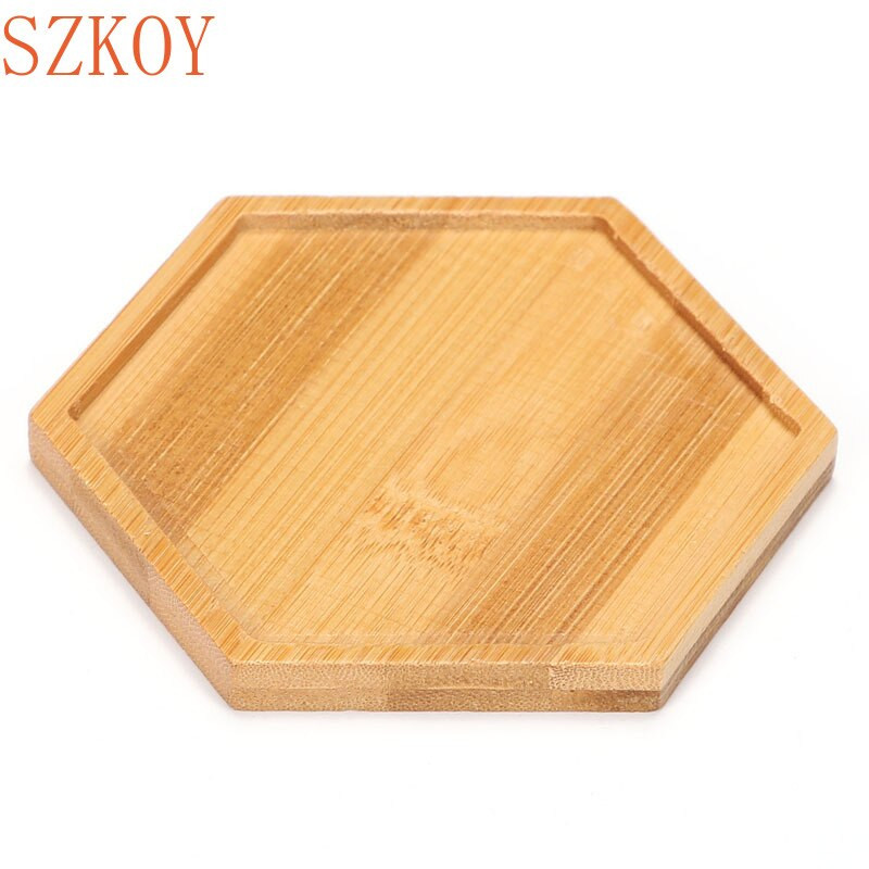 1 db 8 Design virágcserép tartó Húsos Bonsai Pad Bambusz tálca Fából készült virágcserép tálca Otthoni irodai dekorációs cserepek szőnyeg állvány