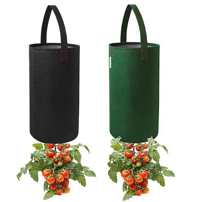 Мултифункционална филцова висяща чанта за отглеждане на домати обърната надолу сеялка Ягодови зеленчукови цветни торбички за отглеждане на градински саксии