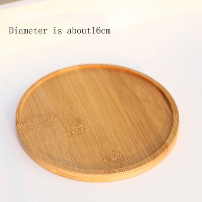 Bambuko apvalūs kvadratiniai dubenys Lėkštės sukulentams Puodai Padėklai Pagrindas Stovas Sodo dekoras Namų dekoravimas Amatai