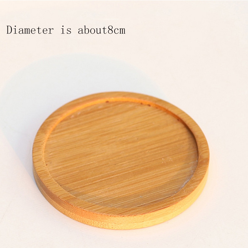 Bambuko apvalūs kvadratiniai dubenys Lėkštės sukulentams Puodai Padėklai Pagrindas Stovas Sodo dekoras Namų dekoravimas Amatai