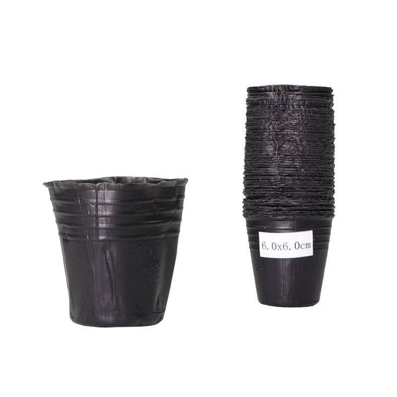 15 méretű PE műanyag ültetési táska Fekete faiskolai cserepek szellőzőnyílásokkal, alkalmas kis nagy kertben virágos gyümölcs-zöldség termesztésre