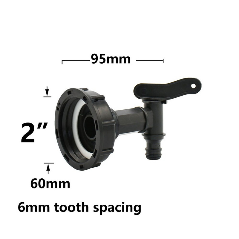 2 hüvelykes IBC tartálycsap adapter S60 * 6 mm durva menetű vízcsatlakozó szelep szerelvény mezőgazdasági víztartály csaptelep
