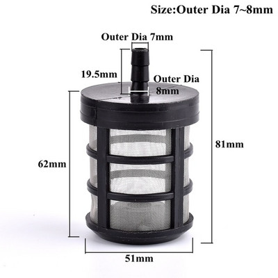 1 ~ 5 vnt 7-14 mm žarnos vamzdžio filtras sodo drėkinimo automobilių plovimo filtrai purkštuvas siurblys filtravimo tinklelis sietelis nerūdijančio plieno tinklelis