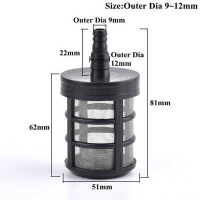 1 ~ 5 vnt 7-14 mm žarnos vamzdžio filtras sodo drėkinimo automobilių plovimo filtrai purkštuvas siurblys filtravimo tinklelis sietelis nerūdijančio plieno tinklelis