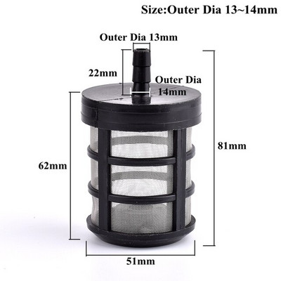 1 ~ 5 vnt 7-14 mm žarnos vamzdžio filtras sodo drėkinimo automobilių plovimo filtrai purkštuvas siurblys filtravimo tinklelis sietelis nerūdijančio plieno tinklelis