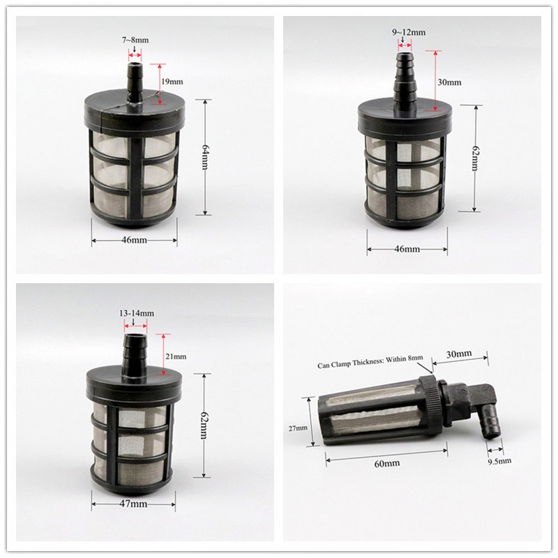 1 ~ 5 vnt 7-14 mm žarnos vamzdžio filtras sodo drėkinimo automobilių plovimo filtrai purkštuvas siurblys filtravimo tinklelis sietelis nerūdijančio plieno tinklelis