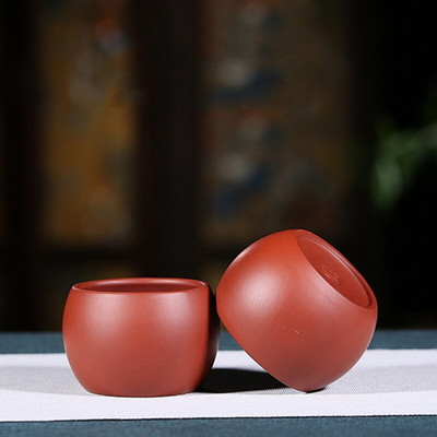 2 db/készlet Yixing Purple Clay teáscsésze kézzel készített teástál Pu'er Master Cup kínai teáskészlet tartozékok Dahongpao Authentic 80ml
