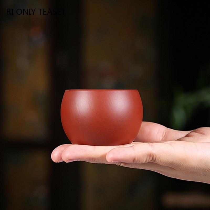 2 db/készlet Yixing Purple Clay teáscsésze kézzel készített teástál Pu'er Master Cup kínai teáskészlet tartozékok Dahongpao Authentic 80ml