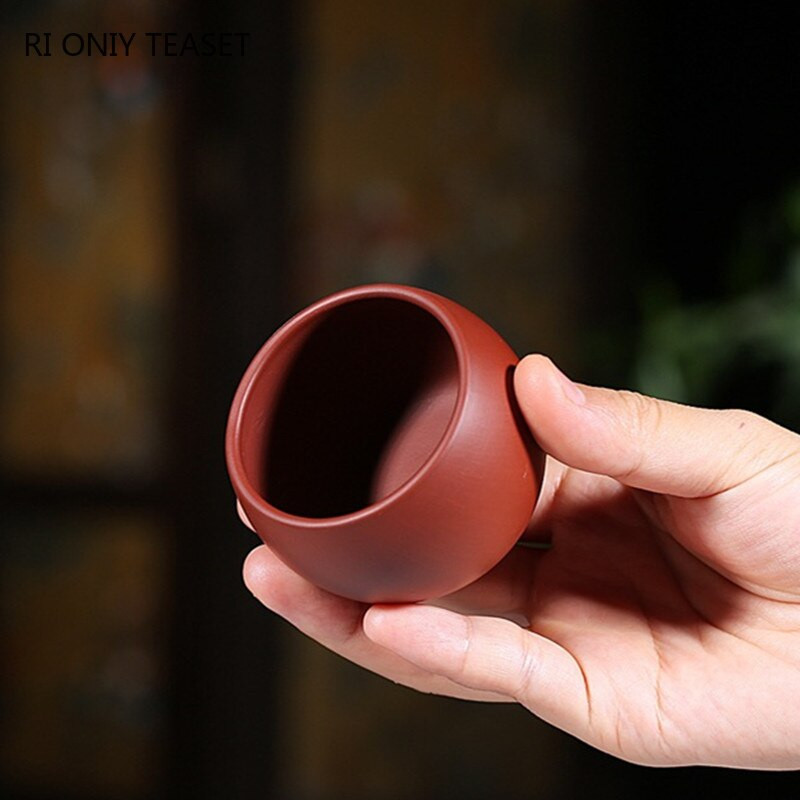 2 db/készlet Yixing Purple Clay teáscsésze kézzel készített teástál Pu'er Master Cup kínai teáskészlet tartozékok Dahongpao Authentic 80ml
