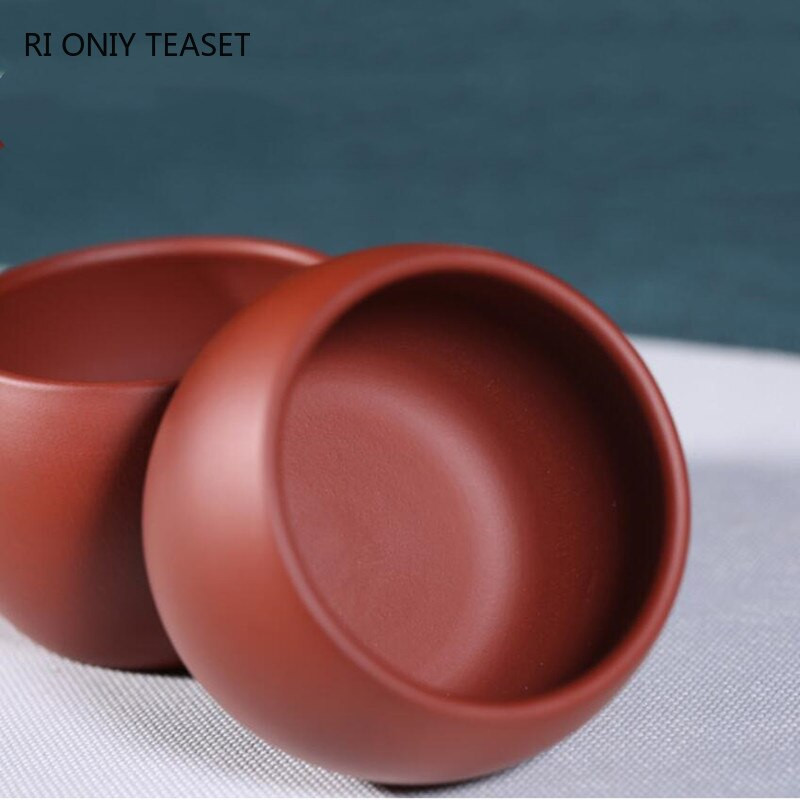 2 db/készlet Yixing Purple Clay teáscsésze kézzel készített teástál Pu'er Master Cup kínai teáskészlet tartozékok Dahongpao Authentic 80ml