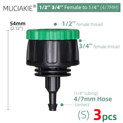 2 buc. Adaptor rapid 1/4'' 3/8'' Cuplaj Conector pentru tuburi de robinet ghimpat 4/7mm 8/11mm pentru irigarea prin picurare pentru udarea grădinii seră