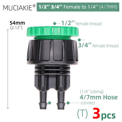 2 buc. Adaptor rapid 1/4'' 3/8'' Cuplaj Conector pentru tuburi de robinet ghimpat 4/7mm 8/11mm pentru irigarea prin picurare pentru udarea grădinii seră