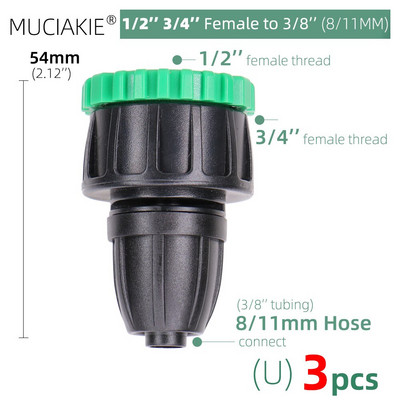 2 buc. Adaptor rapid 1/4'' 3/8'' Cuplaj Conector pentru tuburi de robinet ghimpat 4/7mm 8/11mm pentru irigarea prin picurare pentru udarea grădinii seră