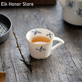 55 ml grynas rankomis dažytas drugelis orchidėjas mažas viengubas arbatos puodelis buitinis keraminis nuo nuplikimo pagrindinis puodelis japoniškas kung fu arbatos indas