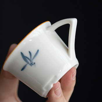 55 мл Чиста ръчно рисувана пеперуда Орхидея Малка единична чаша за чай Домакинска керамика против изгаряне Master Cup Японски кунг-фу чайник