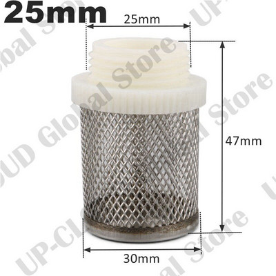 2 buc. Filtru inoxidabil 304 20/25/32/40/50/63mm Conector cu filet masculin Agricultură Grădină Irigare Pompă de apă pentru acvariu Filtru