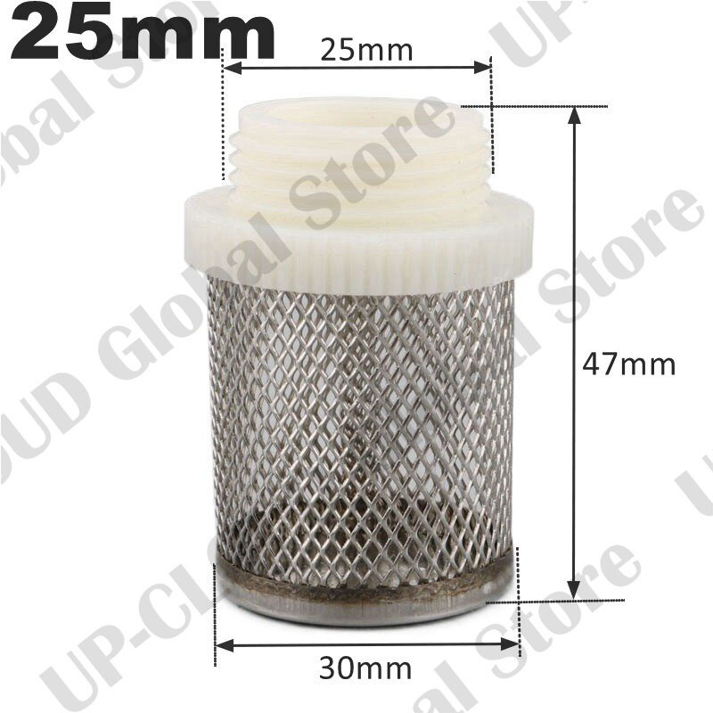 2 buc. Filtru inoxidabil 304 20/25/32/40/50/63mm Conector cu filet masculin Agricultură Grădină Irigare Pompă de apă pentru acvariu Filtru