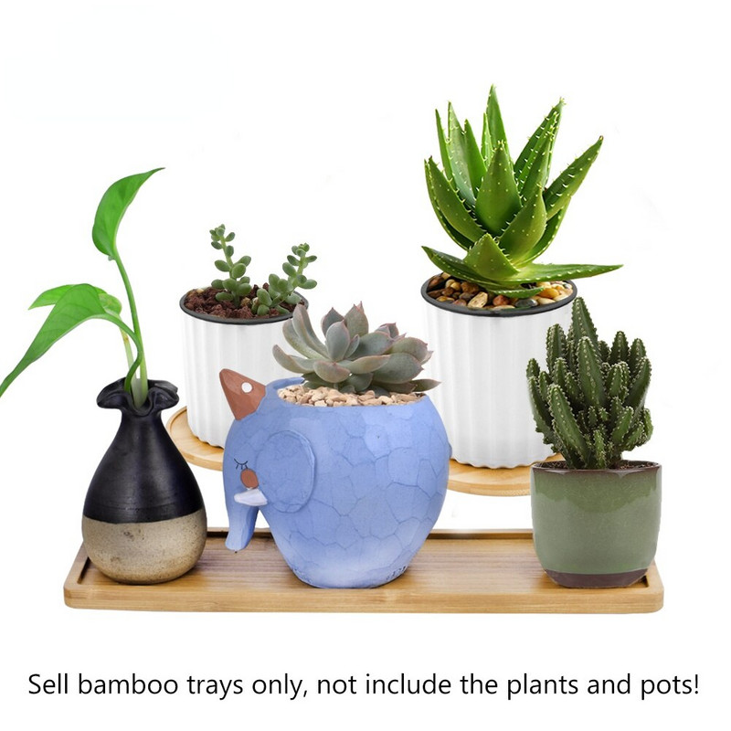 Virágcserepek Óvodai ültetőgép bambusz tálca kifakulásgátló 14 stílusú kerek négyzet minimalizmus tartó Lakás dekoráció Kertészeti kellék fa vidéki