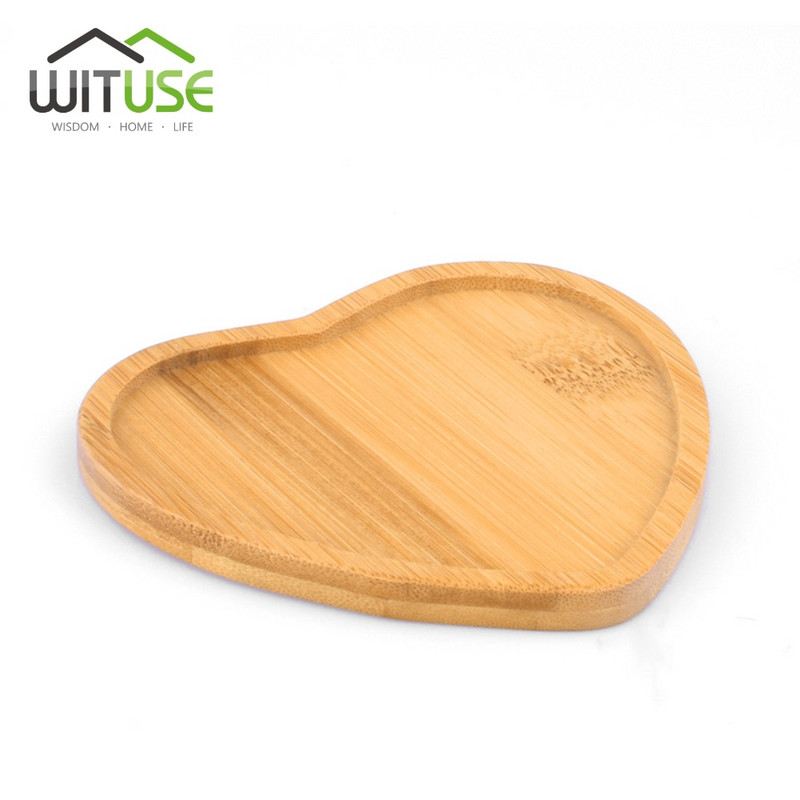 1PC 14 Дизайнерски държач за саксия Месеста подложка за бонсай Бамбукова тава Дървена тава за саксия Декорация за домашен офис Саксии Саксии Поставка за мат