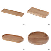 1db bambusz kerek, négyzet alakú tálak, tányérok pozsgás növényekhez.