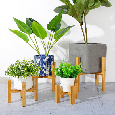 Дървена стойка за растения, саксия, основа, държач, табуретка за домашна градина, вътрешен външен дисплей за цветни растения, свободно стоящ държач за бонсай