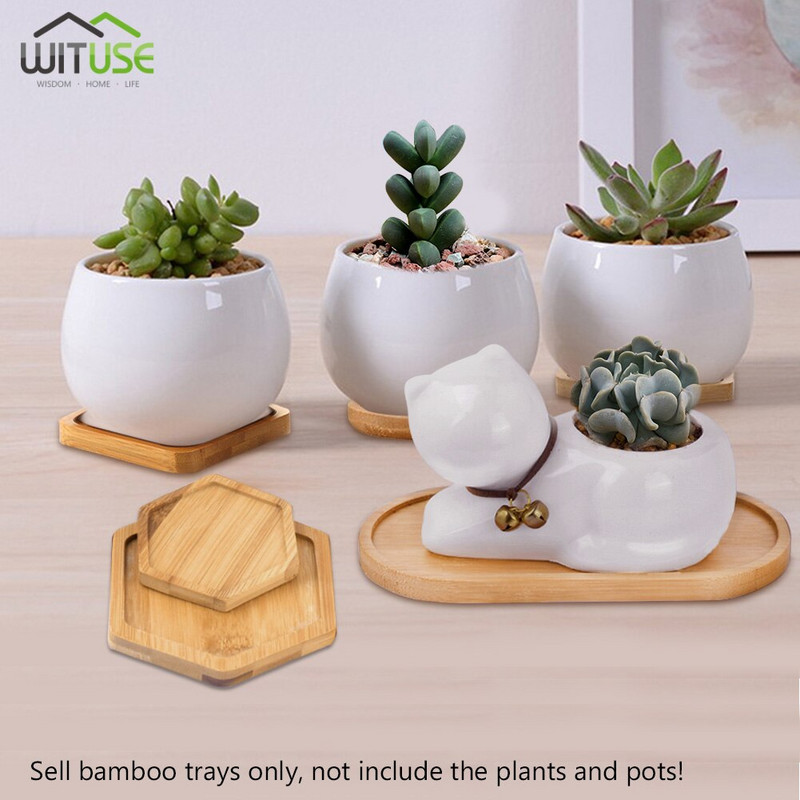 14 ghivece rotunde, pătrate, pentru flori, tavă din bambus, suport pentru lemn, pentru decorarea casei, aprovizionare pentru grădinărit, anti-decolorare, design simplu și elegant