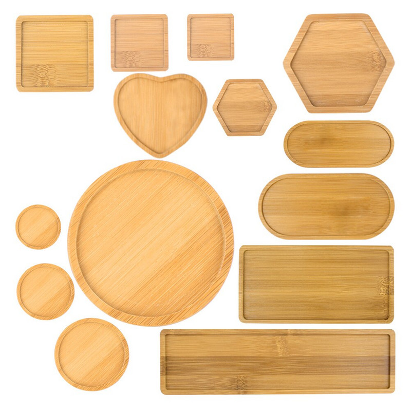 14 ghivece rotunde, pătrate, pentru flori, tavă din bambus, suport pentru lemn, pentru decorarea casei, aprovizionare pentru grădinărit, anti-decolorare, design simplu și elegant