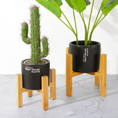 Suport de flori din lemn cu patru picioare Puternic, durabil, gratuit, suport pentru bonsai, tavă de acasă, oală, suport pentru raft de afișare din bambus, pentru decorarea plantelor Gard O5S3