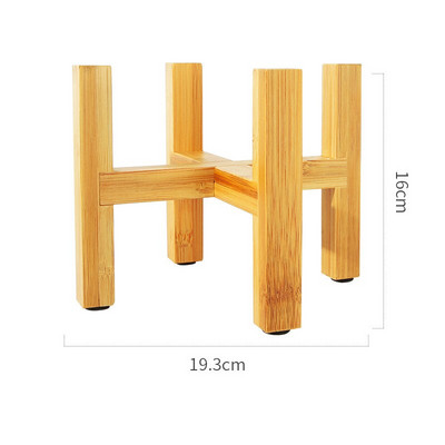 Suport de flori din lemn cu patru picioare Puternic, durabil, gratuit, suport pentru bonsai, tavă de acasă, oală, suport pentru raft de afișare din bambus, pentru decorarea plantelor Gard O5S3