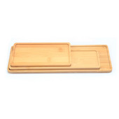 Tavă din lemn din bambus, formă dreptunghiulară, farfurie din bambus, tavă pentru plante, ghiveci pentru plante, suport pentru ghiveci, tavă pentru suculente, design simplu, decorațiuni pentru casă