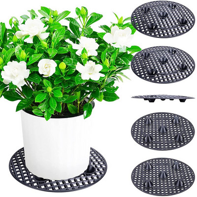 6 db növényszintű edénylift, 11,6 hüvelykes nagy teherbírású növényállványok, csészealj a rothadás és károk megelőzésére a teraszon és a fedélzeten