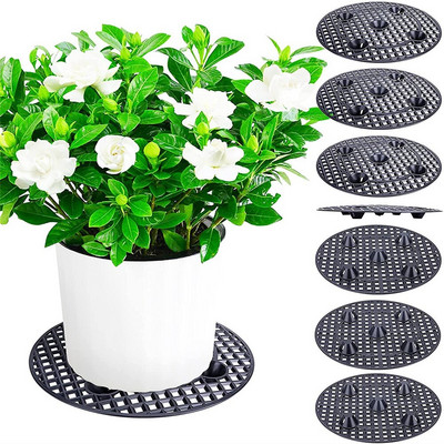6 db növényszintű edénylift, 11,6 hüvelykes nagy teherbírású növényállványok, csészealj a rothadás és károk megelőzésére a teraszon és a fedélzeten